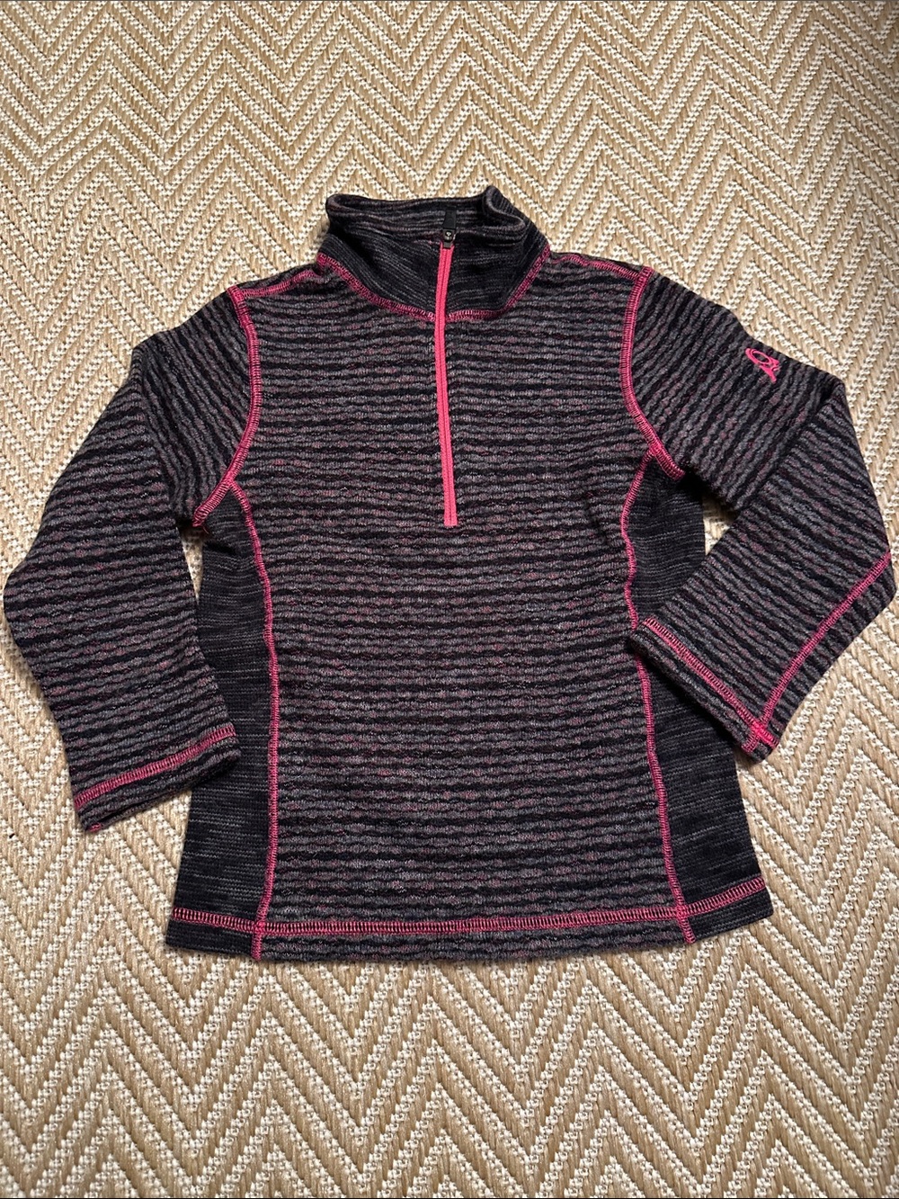 Overland Sheepskin Co wool blend fleece half zip girls baselayer thermal ski